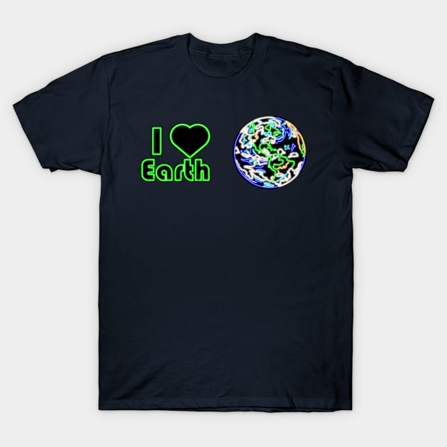 Electric Solar System I Heart Earth T-Shirt by gkillerb